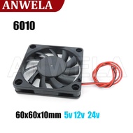 ANWELA1 Shop 6010 6cm 60mm DC 5v 12V 24V Cooling Fan Brushless for Reprap 3D Printer Parts DC Cooler 60x60x11mm Plastic Fan 6cm
