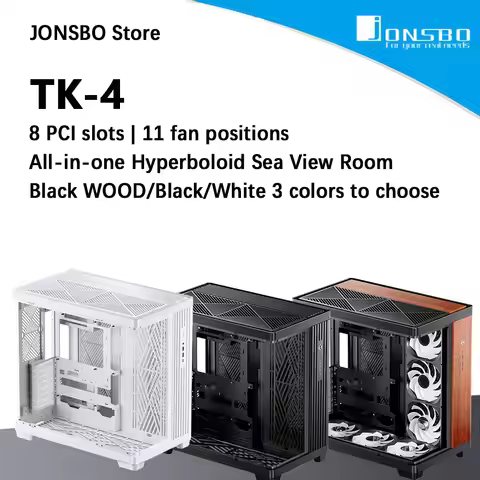 JONSBO TK-4 AIO Hyperbolic Ocean View ATX Case(11 Fan Positions/Aluminum Frame/420mm Water cooling/A