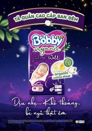 Tã đêm Bobby/ tặng 2 miếng/ Tã quần Bobby organic sleep well mới dành cho ban đêm
