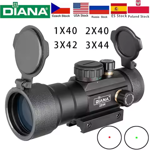 DIANA 3X44 Green Red Dot Sight 2X40 Red Dot 3X42 Tactical Optics Riflescope Fit 11/20mm Rail 1X40 Ri