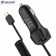 【OMALL】 Car Charger With Spring Micro USB Type C Cable Smart IC Truck Car Charger 12V-24V for Mobile