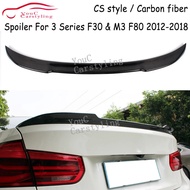 F30 CS Style Carbon Fiber Rear Spoiler Wing For BMW 3 Series F30 & M3 F80 4-door Sedan 2012-2018 Tru