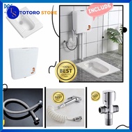 Kloset Toilet Jongkok Mr.Tao 1 Set Closet Flush Otomatis Watertank Energy Saving WC Jongkok Hemat Air (FREE JET SHOWER,SELANG,STOP KRAN, TISU DAN PACKING KAYU)