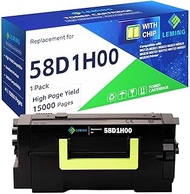 58D1H00 Toner Cartridge 15,000 Pages (with Chip) Replacement for Lexmark 58D1H00 Toner Cartridge 58D