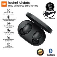 100% Original Xiaomi Bluetooth Earphones Redmi Airdots Earbuds DSP Noise Reduction Bluetooth V5.0 Mijia Headset Air Dots Headphone Mi True Wireless Earbuds Basic 2 Global Version - Black Redmi Airdots