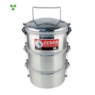 Zebra Stainless Steel 14cm 3 Tingkat Food Carrier with Smart Lock