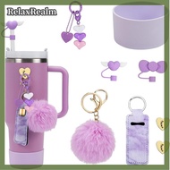 RelaxRealm Stanley cup Phụ kiện thiết lập bao gồm cả son môi chủ Silicone Stanley cup khởi động 2 x 