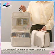 Cosmetic bag with hanger, foldable travel bag, many compartments, can hold many personal items and c