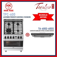 (BUNDLE) TURBO TPC-600 FREESTANDING COOKER + TURBO INCANTO TA-6002-60SS 60CM STAINLESS STEEL RANGE H