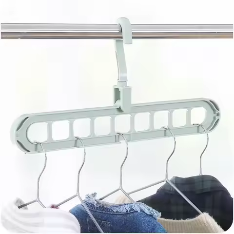 Closet Hangers Space Saver with 9 Holes, Hangers Space Saving - Plastic Collapsible Hanger Organizer