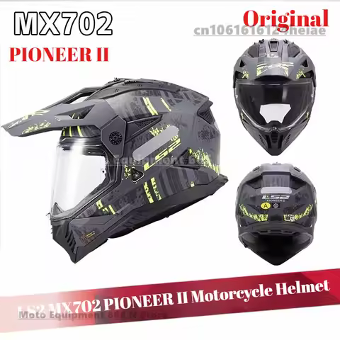 LS2 MX702 PIONEER II Motorcycle Dual Lens Pull Helmet Men's Women's Full Helmet Universal motocross