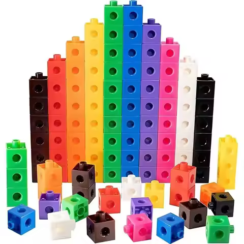 100pcs Mathematics Linking Cubes Interlocking Multilink Counting Stacking Blocks Kids Learning Educa