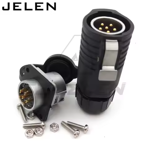 XHE20, IP68 weatherproof male female 6pin connectors, Current Rating 12A, LED Panel mount waterproof