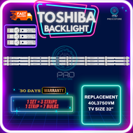 TOSHIBA 40" LED TV BACKLIGHT 40L3750VM (LAMPU TV) TOSHIBA 40 INCH LED TV 40L3750