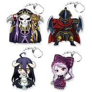 Japan Anime Overlord Stand Keychains Albedo Ainz Ooal Gown Shalltear Bloodfallen Anime Figure Keychain Acrylic Cosplay Gift For Friends Fans Collection