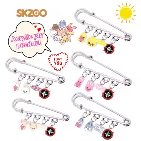 SKZOO STRAY KIDS Wolf chan Leebit Dwaekki Jiniret Quokka Cartoon Cute Acrylic Pin Clothes Schoolbag 