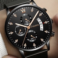 jam tangan lelaki jam tangan lelaki original 100% Jenama jam tangan pelbagai fungsi kalis air berlian set jam tangan lelaki trend fesyen stopwatch kronograf quartz watch lelaki