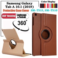For Samsung Galaxy Tab A 10.1 (2019) SM-T515 SM-T510 Tablet Protection Casing Fashion 360° Rotating Stand Shockproof Leather Case Flip Cover
