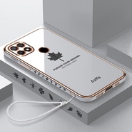 Phone Case For OPPO A93S A36 A76 A96 A95 A92S A7X F9 A93 Plating Soft Case Maple Leaf Pattern Mobile Phone Case for CJhK
