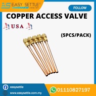 (5UNIT) AIRCOND COPPER ACCESS VALVE 0.6MM COPPER ACCESS CORE 12CM VALVE