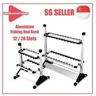 SG  Aluminium Fishing Rod Rack 12 slots / 24 slots Rod Organizer