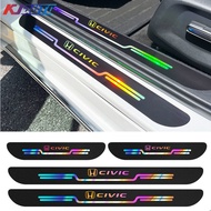 Honda Civic Car Colorful Reflective Door Sill Protection Sticker Laser Auto Threshold Anti Stepping 