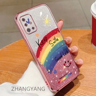 For samsung a51 a71 m51 Case Sparkling pink phone case with a smile pattern soft case for anti drop 