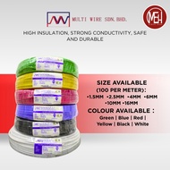 MULTI S/L CABLE SINGLE CORE PVC INSULATED COPPER ELECTRICAL WIRE HOUSE WIRING 1.5MM 2.5MM 4MM 6MM