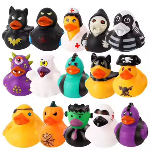 12/24/36PC Halloween Rubber Ducks, 2.5 Inch Halloween Ducks for Jeeps with Various Halloween Charact
