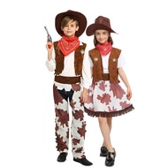 Halloween COS Masquerade Costume Children Cowboy Theme Dress Up Western Cowboy Costume Cowboy Vest S