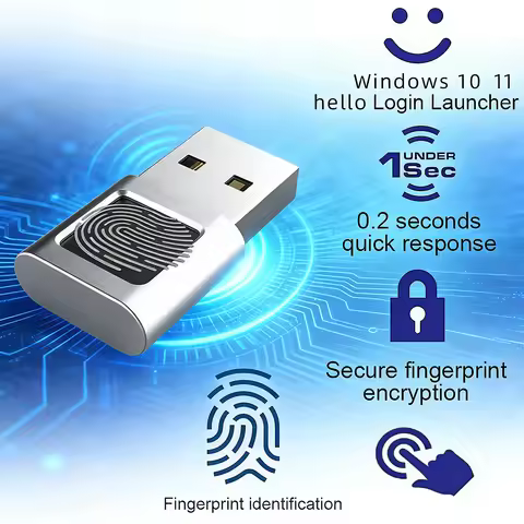 Portable USB Fingerprint Scanner for Laptop PC Windows 10 Windows 11 Mini Biometric Reader Windows H
