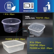 R16 /FS2000/SQ5/ FSQ750 Dispossible Container With Lid Food  Packaging Container Bekas Tao Fu Fa Bek
