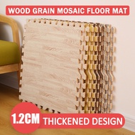 60X60Cm Wood Grain Floor Mats Interlocking Exercise Foam Mats With Border 10 Pieces EVA Foam Puzzle