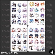Sticker Set Honkai Star Rail HSR Starrail - Kiss Cut Just Stick on Chibi Pompom March Himeko Kafka B