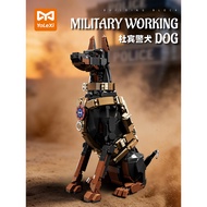 Doberman Police Dog Big Wolf Dog Assembly Building Blocks Creative Animal Figurine Model Small Parti