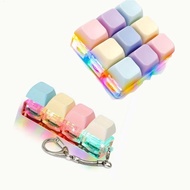 DIY Keyboard Fidget Keychain Keycap Keys Button Clicker Toy 4 Keys Relief Stress Finger Keyboard Cap