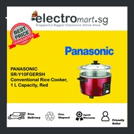 Panasonic SR-Y10FGERSH Conventional Rice Cooker, 1 L Capacity, Red