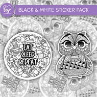 Doodle Black & White Sticker Pack