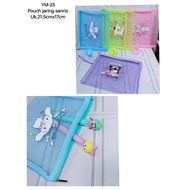 J2 - sanrio 2-compartment mesh pencil case with cute transparent pouch