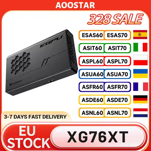 AOOSTAR XG76XT eGPU Dock with AMD Radeon RX 7600XT GPU, 8GB GDDR6 RAM, 128bit, 1*HDMI, 2*DP, 1*Type-