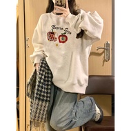 COD (Bangkok Delivery) Points Of Interest Women's Autumn And Winter Gray Sweater Large Size Korean A