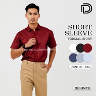 🇲🇾 DESINCE Men Short Sleeve Shirt Smart Casual Plus Size Button Buttoned Slim Fit Kemeja Suit Shirt 