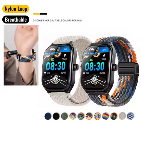 20mm 22mm Magnetic Buckle Elastic Woven Nylon Strap For Aolon Curve / GTS GTR 2 3 Ultra / Navi R4 R3