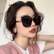 Casual Plain Metal Sunglasses for Women LNA32250 (White/Black) Kacamata Hitam Metal Polos Kasual unt