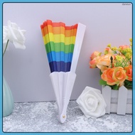 Fan Decor Folded Pride Foldable Prop Decoration Beautiful Folding Fans Portable Rainbow daneuo