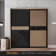 (FREE Shipping & FREE Installation) TECK SENG 8 Feet Sliding Doors Wardrobe / Anti-Jump / 2 Sliding 