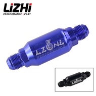LIZHI - Billet In-Line Street Fuel Filter 8 AN Male Blue,Black 40 microns Fuel filter AN8 LZ5580