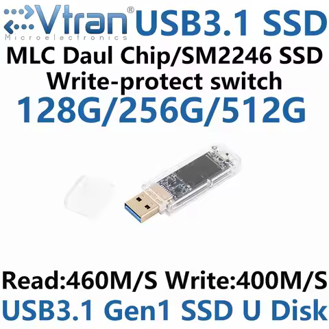 Read Write460MB/s USB3.1 SSD 128G 256G 512G MLC USB3.0 WriteProtect Switch FlashDisk SM2246 SSD pend