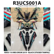 Cover Set Rapido KRISS 110 MR3 Drum 2019 (Sticker Tampal) Black Red Blue Accessories Motor Kriss110 