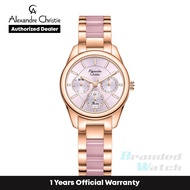 [Official Warranty] Alexandre Christie 2A92BFBRGPN Women's Pink Dial Stainless Steel Steel Strap Watch